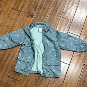 Zara Kids Raincoat - Gray with Green Accents